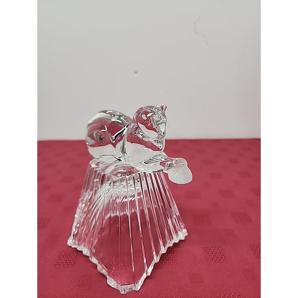Vintage Lenox Crystal Cat Playing with Ball of Yarn 5” Long - Germany Signed EUC